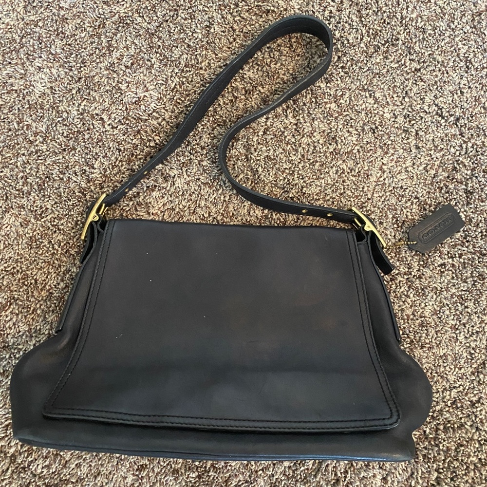 Coach 9828 black leather legacy west studio shoulder bag purse